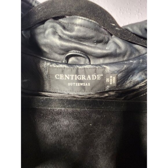 Centigrade Woman's Plus Leather Coat Butter Soft Zip Out Lining Black US/2X Gift - Picture 5 of 10